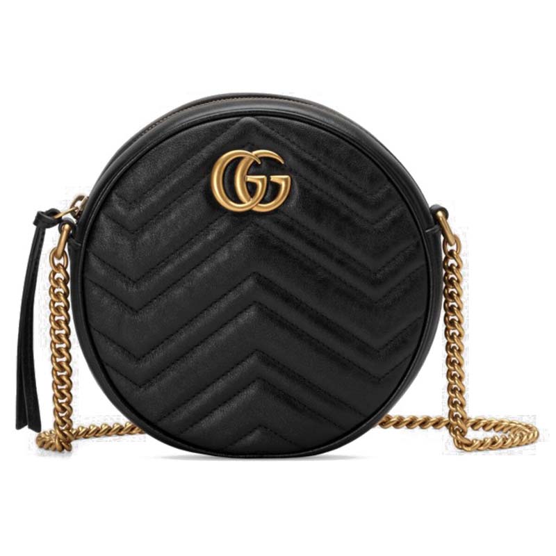 GUCCI GG MARMONT MINI ROUND SHOULDER BAG 550154 (18.5*18.5*6.5cm)